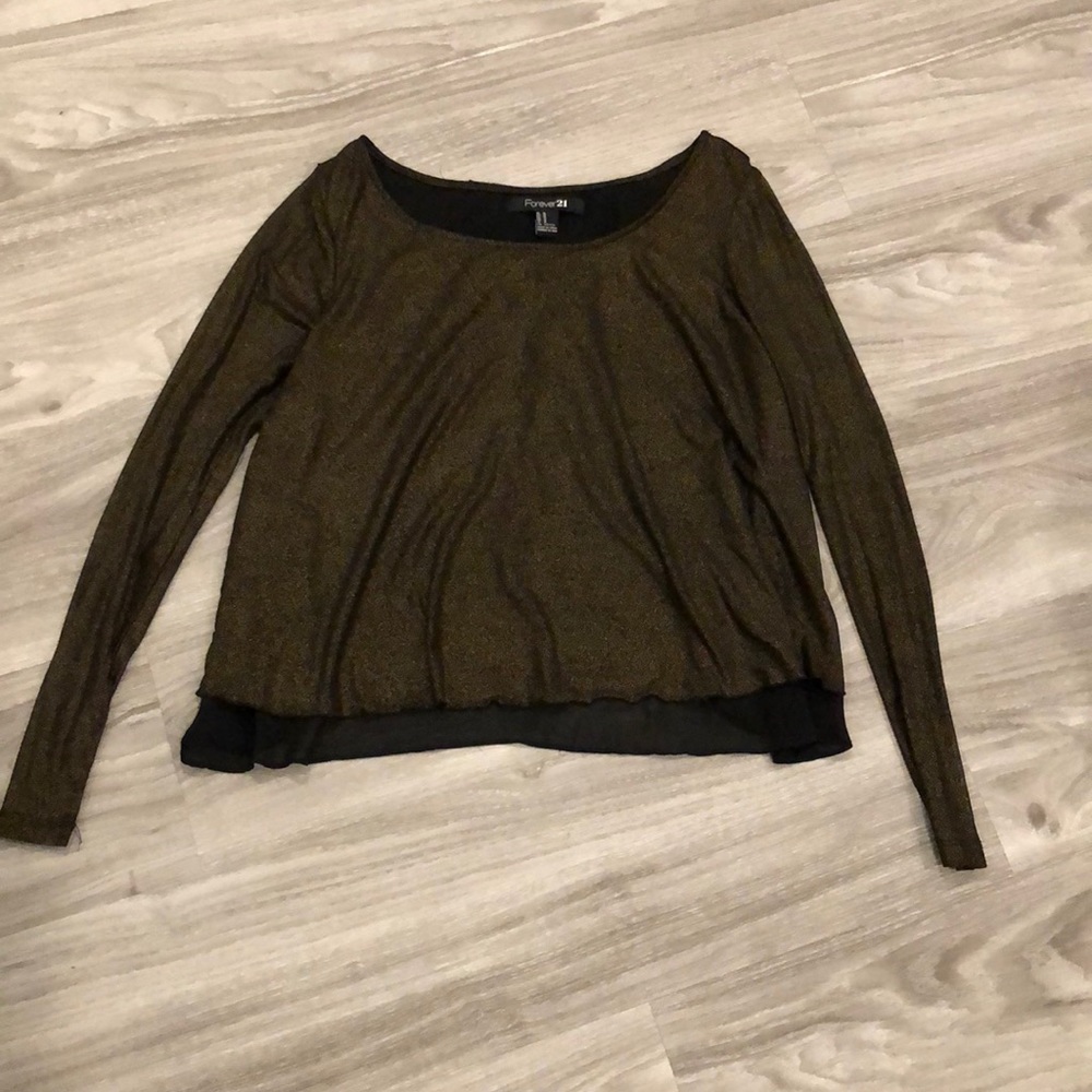 Forever 21 Sheer Sparkly Open Back Top
